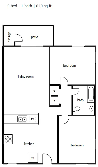 Floor plan Apple Orchard 2x1