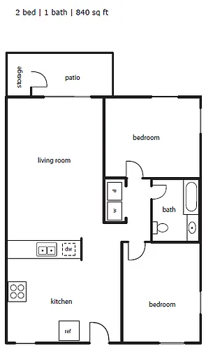 Floor plan Apple Orchard 2x1
