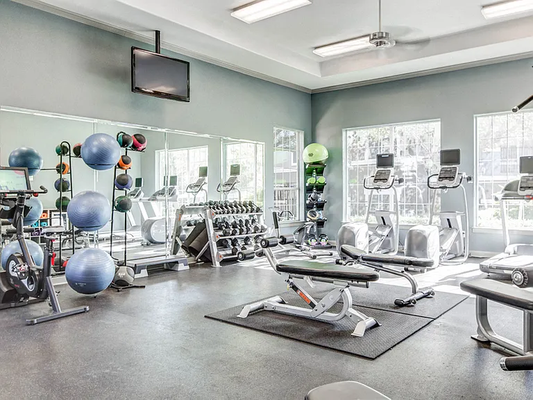 Austin, TX Apartments for Rent Nolina Flats Fitness Center With Exercise Bike, Treadmills, and Ellipticals