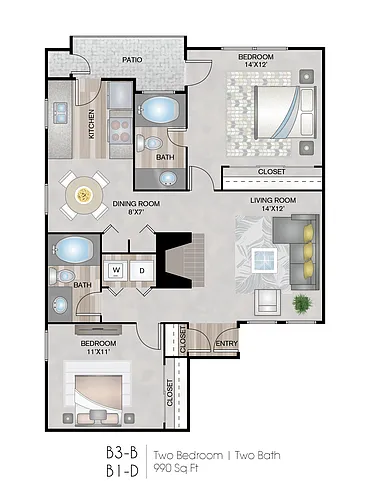 Floor plan B1-D