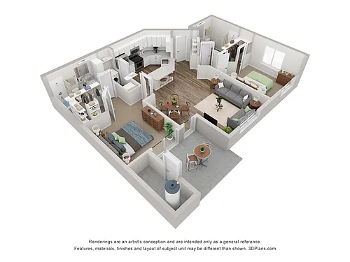 Floor plan 2 Bed/2 Bath