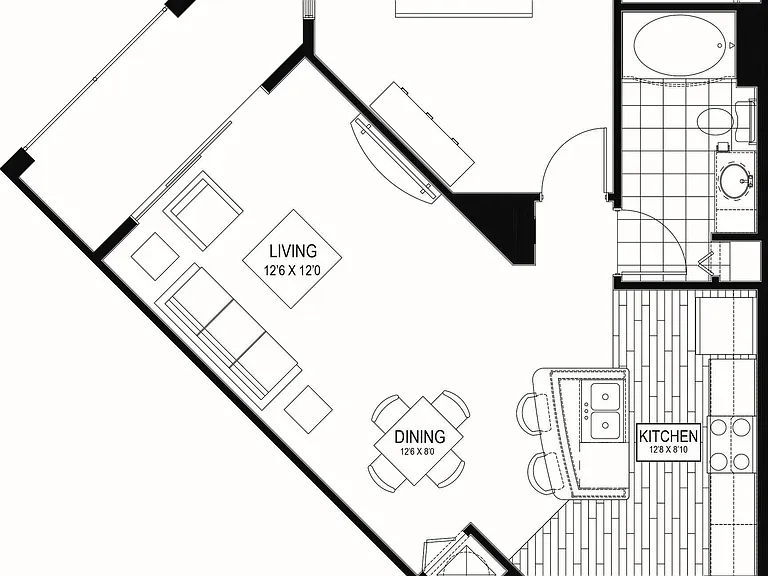 A3.1 - 1x1 floor plan Parkside at Avalon Park