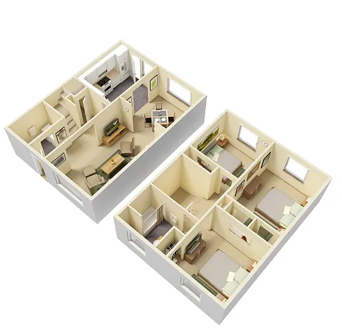 Floor plan 3 Bed Townhouses
