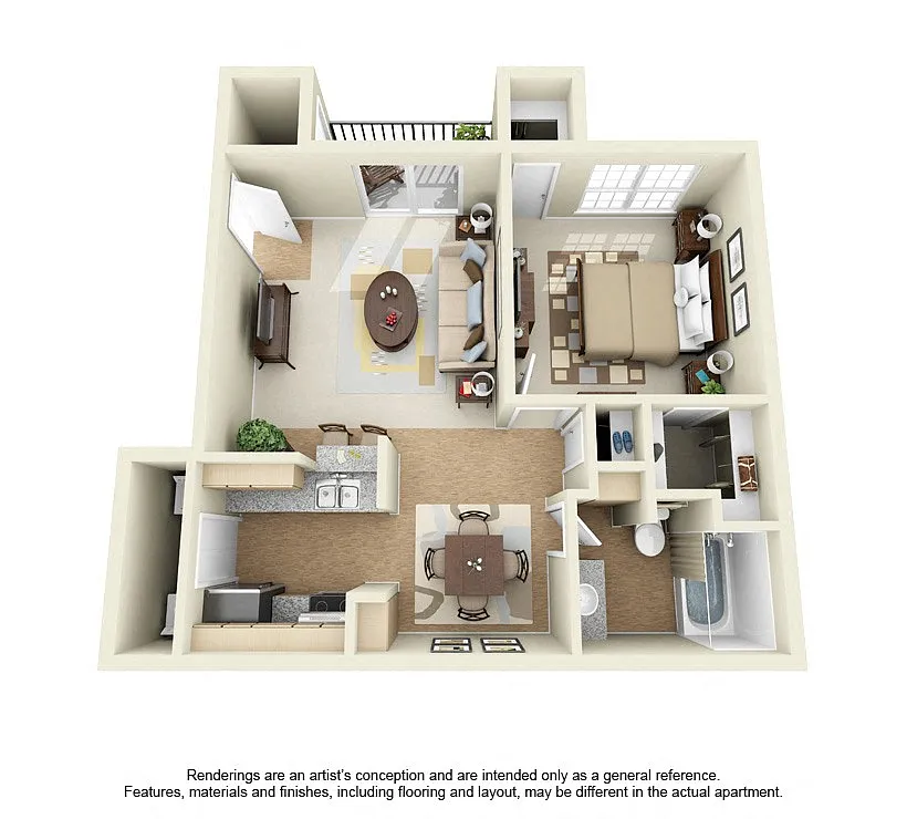 Floor plan 1 Bedroom 1 Bath Plan 2