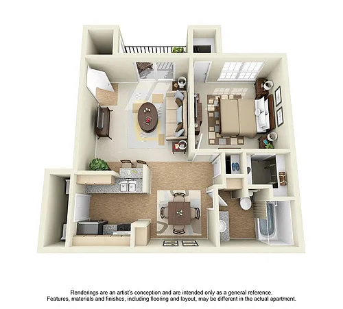Floor plan 1 Bedroom 1 Bath Plan 2