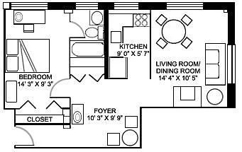 Floor plan 1 Bedroom