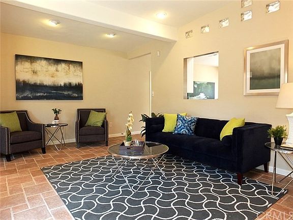 Lovely living room with recessed lighting