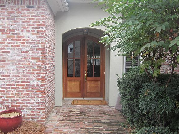 Arched wood entry doors
