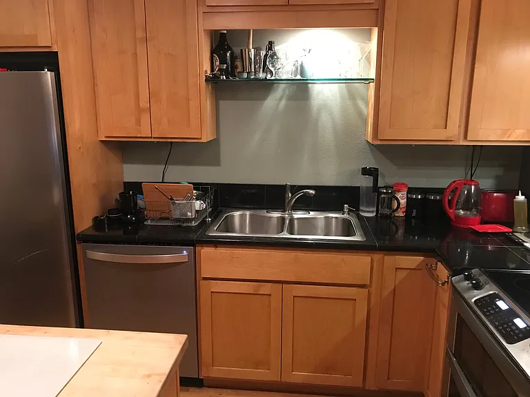 Kitchen sink area.