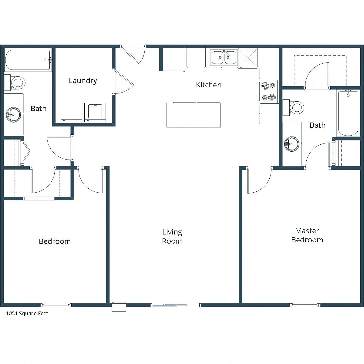 Floor plan Two Bedroom 22A