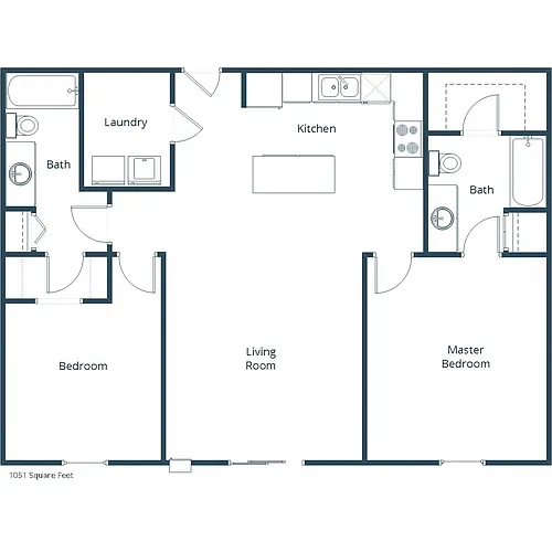 Floor plan Two Bedroom 22A