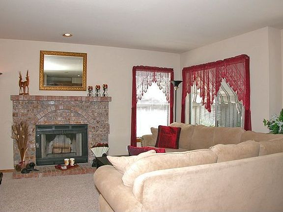 family room with fire place