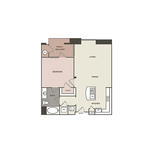 Floor plan 1 Bedrm 1 Bath 785 Renovated