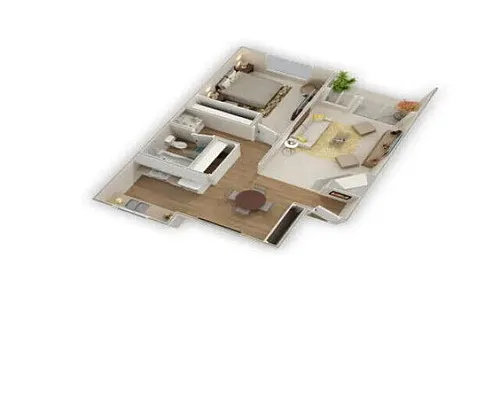 Floor plan 1 Bed 1 Bath
