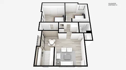 Floor plan Two Bed ~ Two Bath