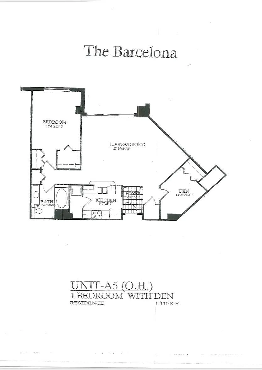 Floor plan One Bedroom With Den