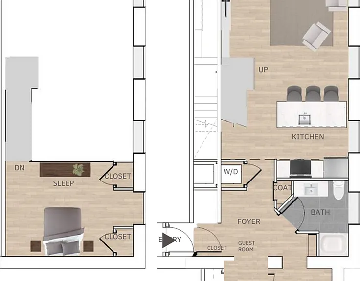 Explore the elegant design of this modern duplex, complete with spacious living areas. Explore the elegant design of this modern duplex, complete with spacious living areas.