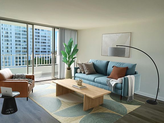 Spacious living room with balcony