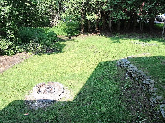 fire pit and side yard