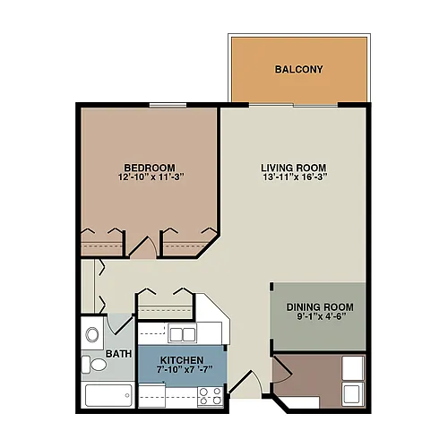 Floor plan 1A - 1 Bedroom