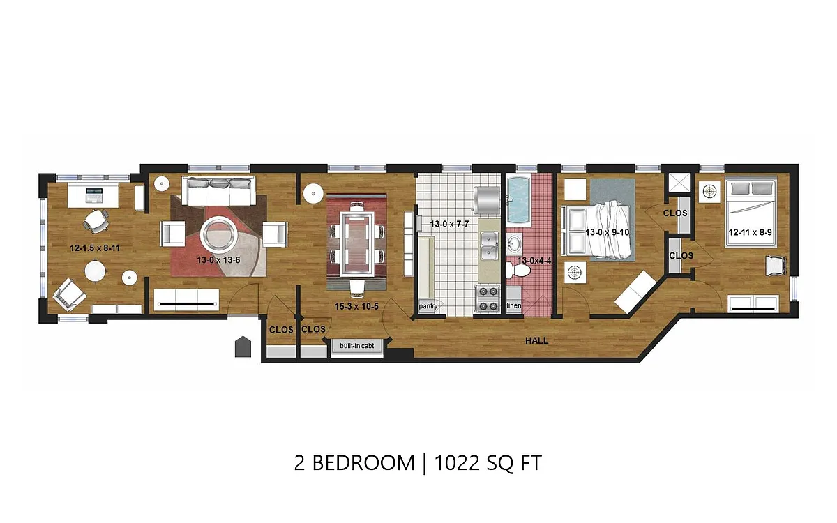 Floor plan Fremont 3200 - Two Bedroom