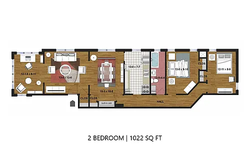 Floor plan Fremont 3200 - Two Bedroom