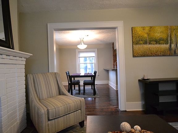 Living room looking into dining