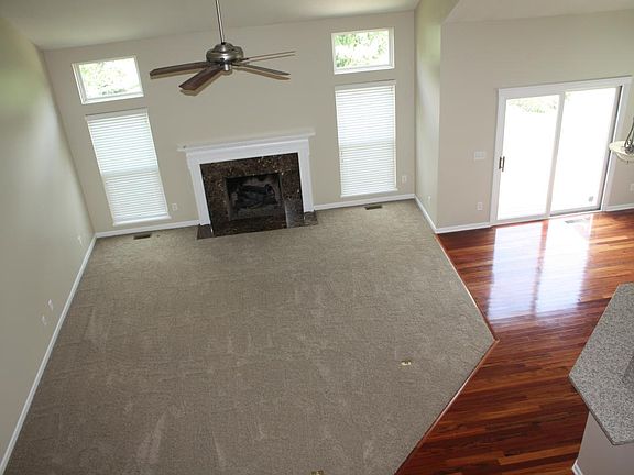 Overhead view of family room and dinette
