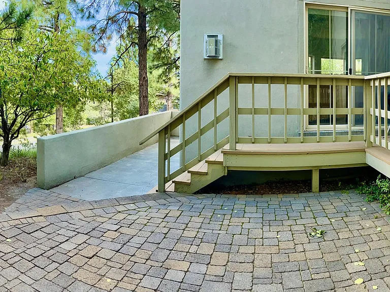 Relaxing patio in backyard