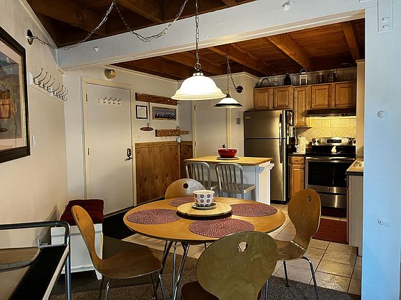 Entrance and Dining Area - with Ski and Snowboard Gear Storage