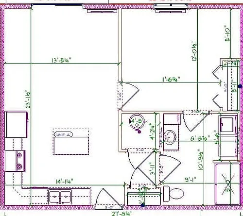 Floor plan Two Bedroom - One Bathroom