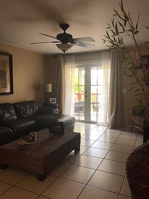 living room w/ French doors