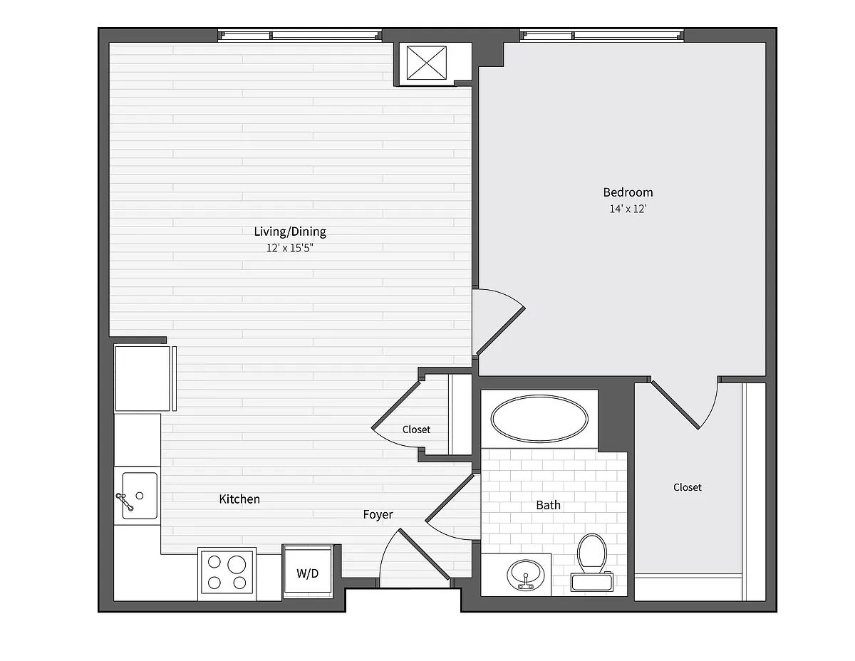 Floor plan 11f10 1BR/1BA