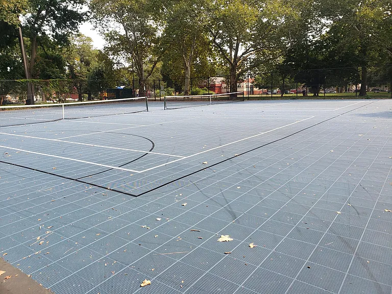 Tennis courts at Wharton park 1 block away