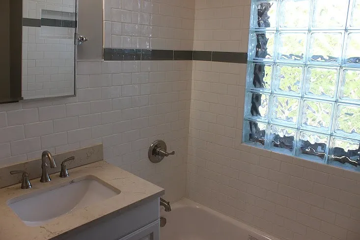 Updated bathroom, new tile and fixtures