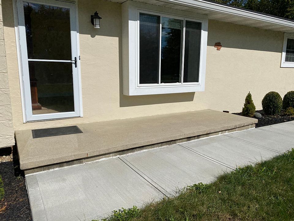 Front Door with concrete patio
