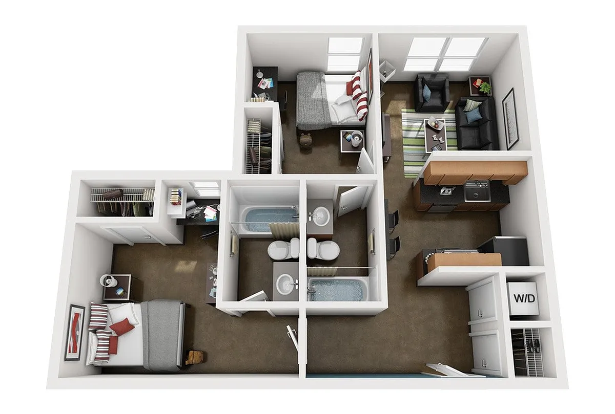 Floor plan 2BR/2BA