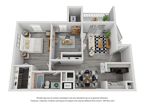 Floor plan 2 Bed 1 Bath Renovated 840 sq ft