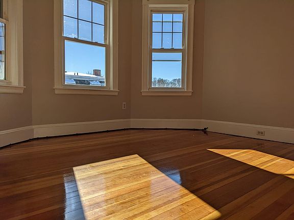 Blue sky of Brookline winters on gorgeous floor