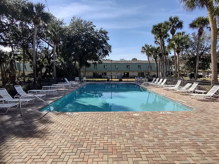 Swimming pool with layout chairs