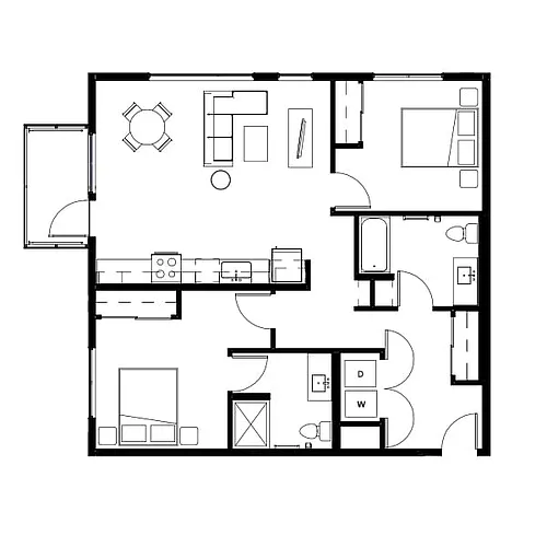 Floor plan Two Bed Two Bath 8