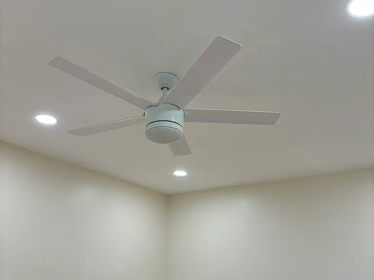 New Livingroom fan and recessed lighting