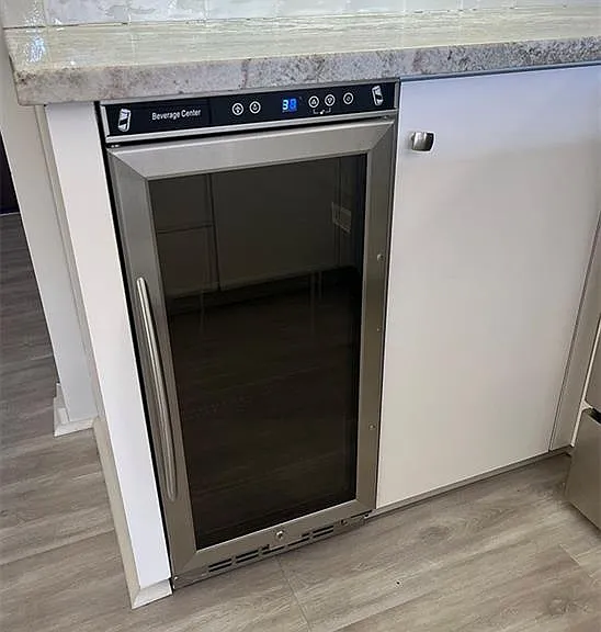 wine cooler in kitchen