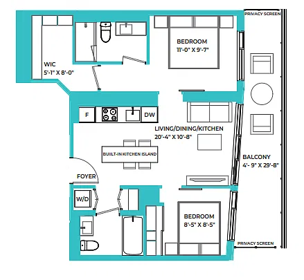 Floor plan Two Bedroom