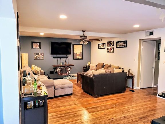 Great room, current furniture layout