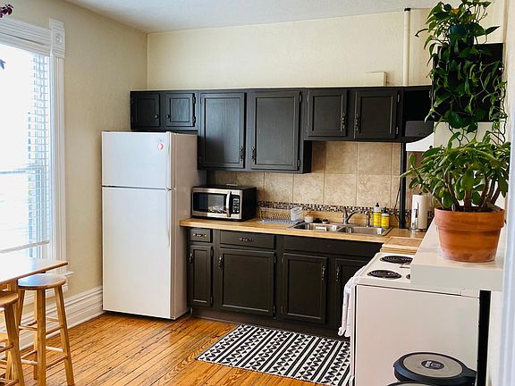 Spacious kitchen with great views and lots of room for a kitchen dining nook.
