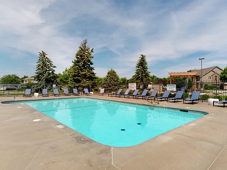 Dive into relaxation at our sparkling swimming pool.
