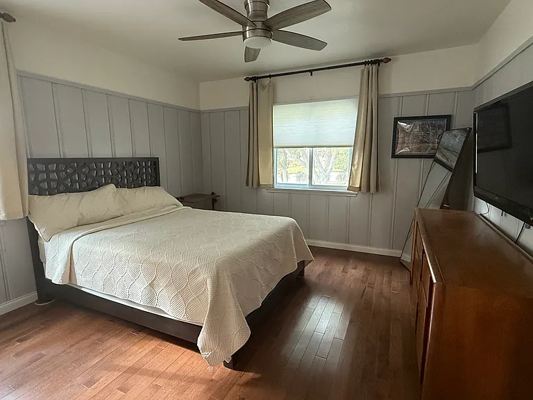 2nd Bedroom with West Elm queen bed and 50" Smart TV