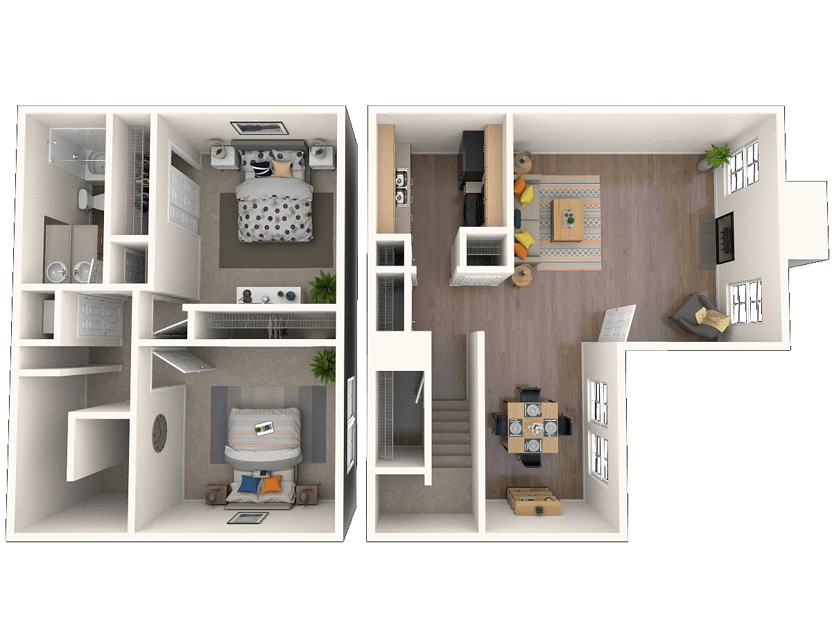 Floor plan 2 Beds | 1.5 Baths