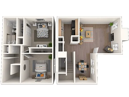 Floor plan 2 Beds | 1.5 Baths